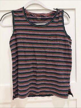 Madewell Girls' Striped Tank in Black, Pink, Green & Blue